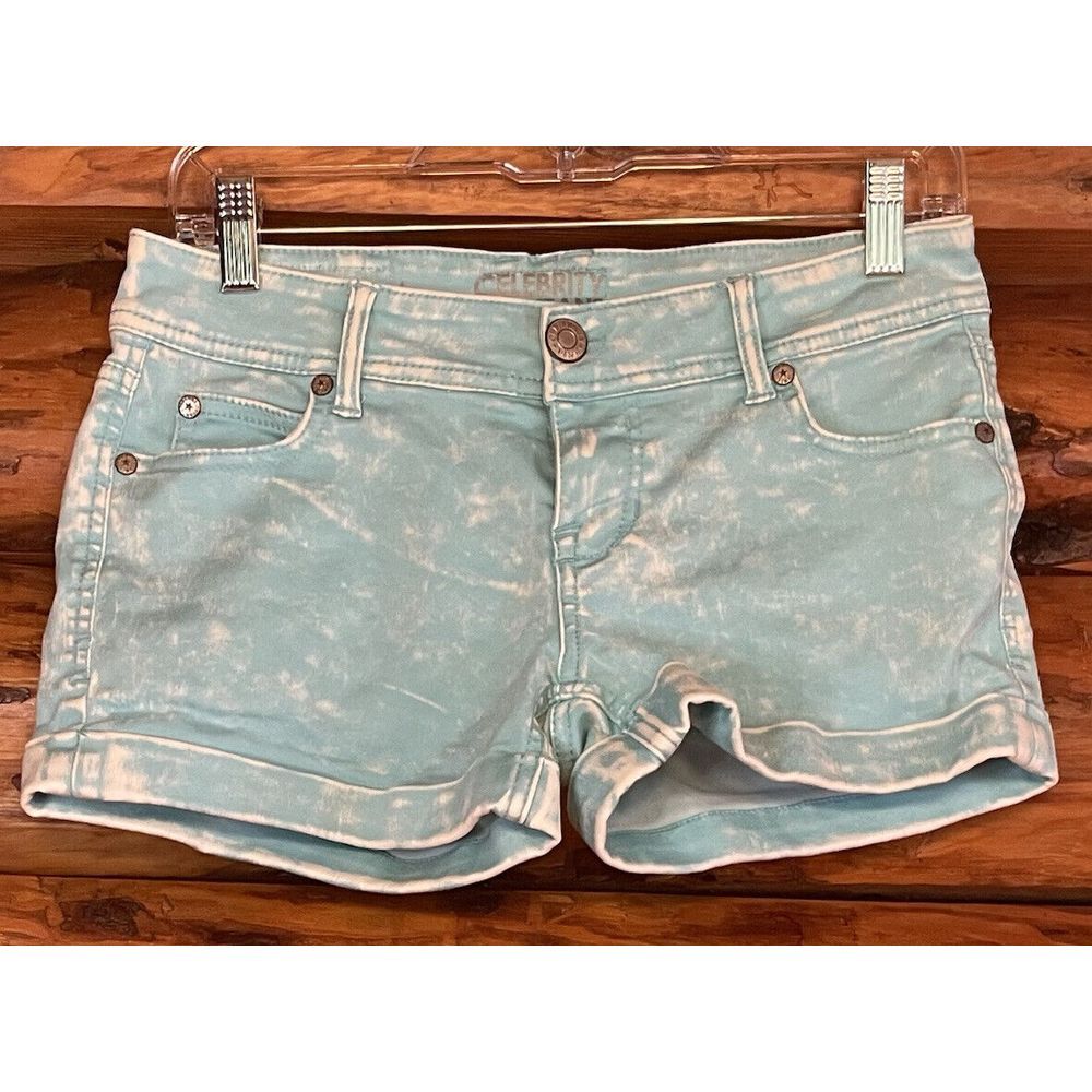 Celebrity Pink Jeans Aqua Blue/Tie Dye Shorts Size 3